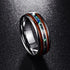 Men's 8mm Tungsten With Hawaiian Koa Wood & Abalone Shell Tri-Inlay Wedding Band